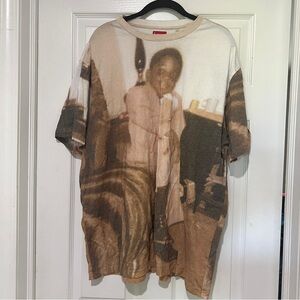 Supreme Red and Cream Tag T-Shirt